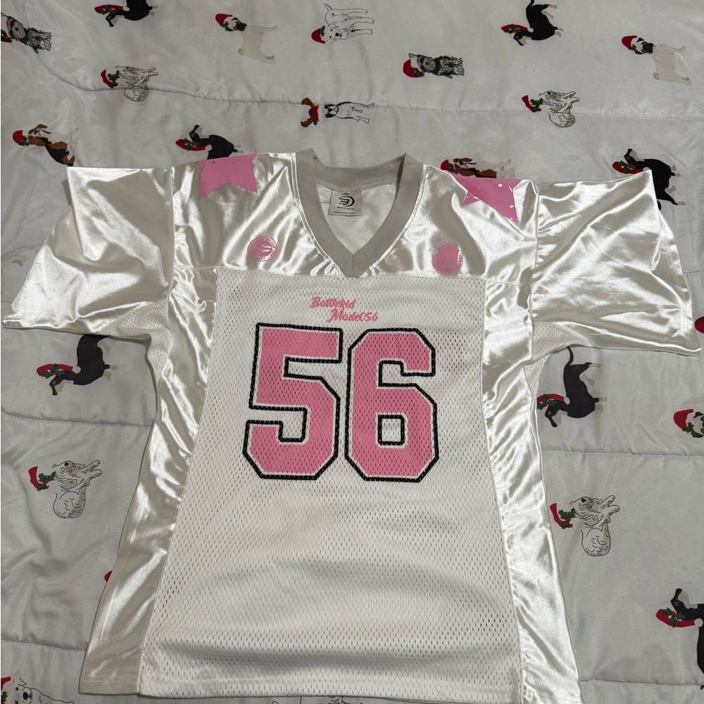NWOT White and Pink Jersey with Number 56